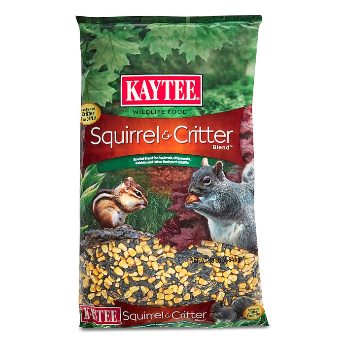 Kaytee Squirrel & Critter Food Blend For Squirrels, Chipmunks, Rabbits & Other Backyard Wildlife 10 Pound (Pack of 1)