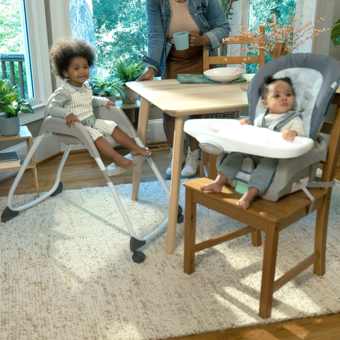 Ingenuity Full Course 6-in-1 High Chair - Baby to 5 Years Old, 6 Convertible Modes, 2 Dishwasher Safe Trays - Astro, 13108