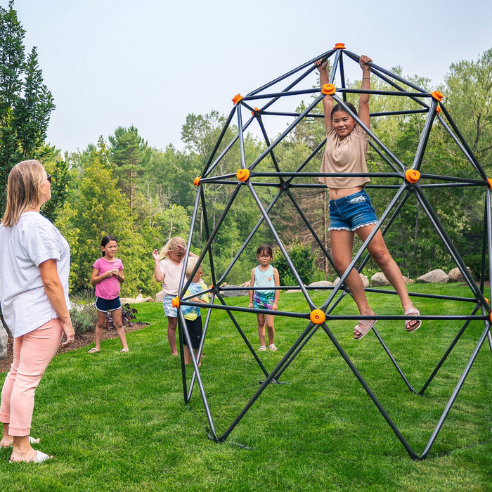 gobaplay 7.5’ Large Geometric Climbing Dome – Heavy Duty, Non Slip Kids Climber with Rock Climbing Hand Grips Backyard Play Equipment, Ages 3-10