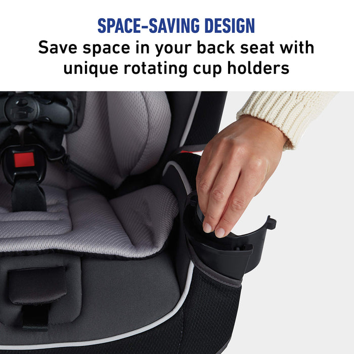 Graco SlimFit 3-in-1 Convertible Car Seat, Ultra-Space-Saving Design, Darcie, Suitable for Rear and Forward-Facing, Highback Booster Seat with 10-Position Headrest