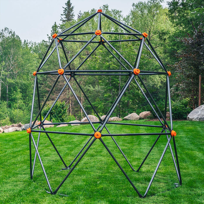 gobaplay 7.5’ Large Geometric Climbing Dome – Heavy Duty, Non Slip Kids Climber with Rock Climbing Hand Grips Backyard Play Equipment, Ages 3-10