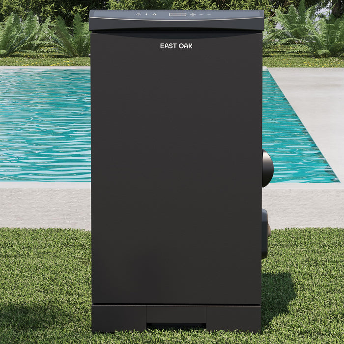 EAST OAK 30-inch Electric Smoker, Outdoor Smoker with Convenient Side Wood Chip Loader, 725 Sq Inches of Cooking, Digital Control and 4 Removable Racks for Outdoor Kitchen, BBQ, Backyard, Black