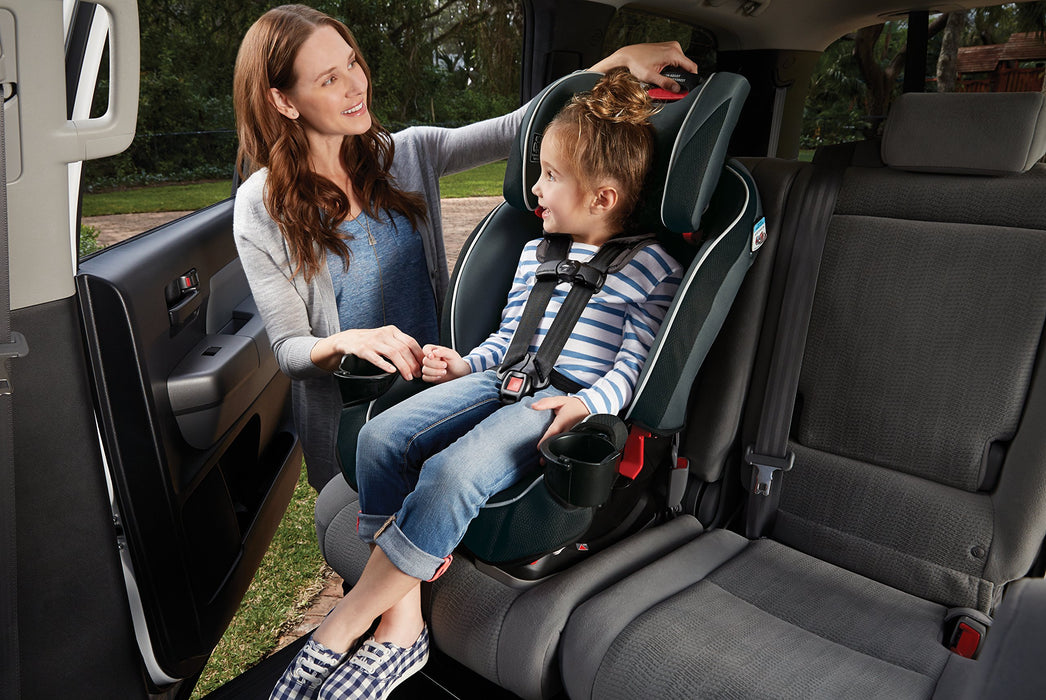 Graco SlimFit 3-in-1 Convertible Car Seat, Ultra-Space-Saving Design, Darcie, Suitable for Rear and Forward-Facing, Highback Booster Seat with 10-Position Headrest