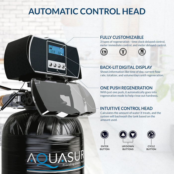 Aquasure Harmony Series 72,000 Grain Whole House Water Softener with High Efficiency Digital Metered Control Head and Fine Mesh Resin (72,000 Grains)