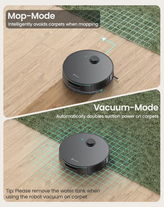 Lefant Robot Vacuum and Mop Combo, 4000Pa Suction, Precision Mapping with Lidar & dToF Sensors, Ultrasonic Carpet Detection, Robotic Vacuum Cleaner with Sonic Mopping, WiFi/App/Alexa Control