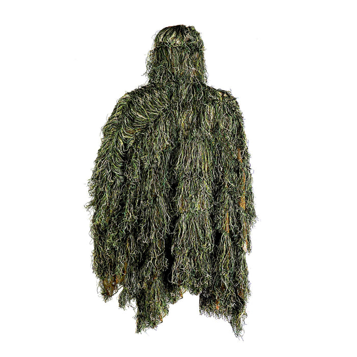 AUSCAMOTEK Ghillie Suit Poncho for Men Youth – Gilly Suit Cloak for Hunting Birdwatching Paintball Halloween – Green Camouflage