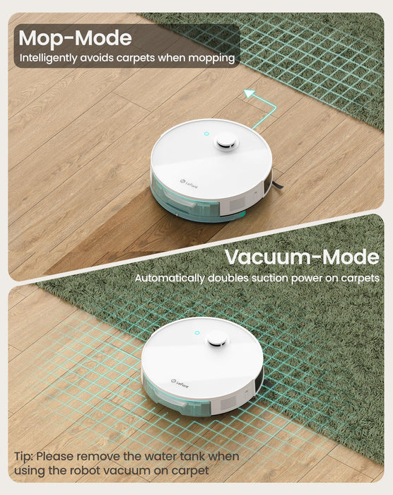 Lefant N3 Robot Vacuum and Mop Combo, Precision Mapping with Lidar & dToF Sensors, Max 4000Pa Suction, Ultrasonic Carpet Detection, Robotic Vacuum Cleaner with Sonic Mopping, WiFi/App/Alexa Control