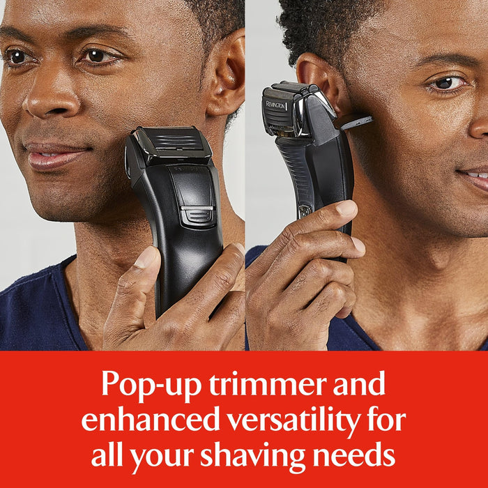 Remington Foil Shaver, Electric Razor for Men, Cordless Rechargeable with Pop Up Trimmer, Pivot & FlexFoil Technology, Lightweight Handheld Design, Black