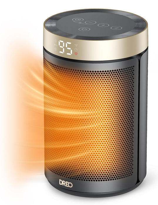 Dreo Space Heater, Portable Electric Heaters for Indoor Use with Thermostat, Digital Display, 1-12H Timer, Eco Mode and Fan Mode, 1500W PTC Ceramic Fast Safety Heat for Office Bedroom Home