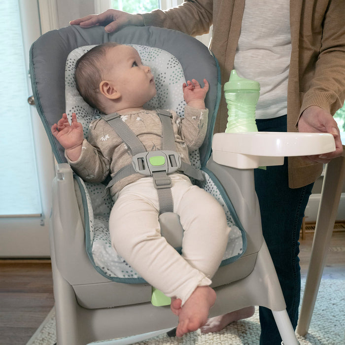 Ingenuity Full Course 6-in-1 High Chair - Baby to 5 Years Old, 6 Convertible Modes, 2 Dishwasher Safe Trays - Astro, 13108