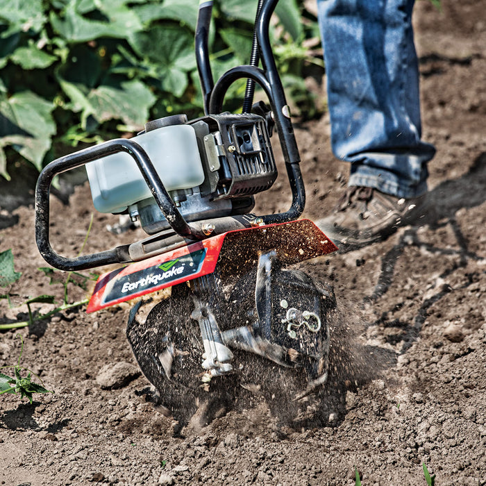 Earthquake 31452 MAC Tiller Cultivator, Powerful 33cc 2-Cycle Viper Engine, Gear Drive Transmission, Lightweight, Easy to Carry, 5-Year Warranty, Red