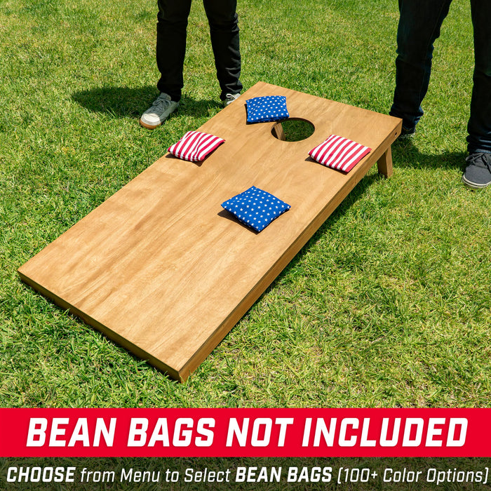 GoSports 4 ft x 2 ft Regulation Size Wooden Cornhole Boards Set - Includes Carrying Case - Full Regulation Size Bean Bag Toss Boards