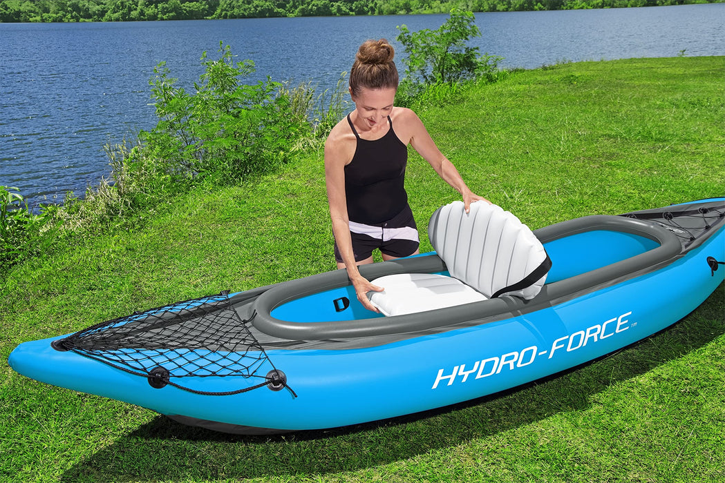 Bestway Hydro-Force 2-Person Cove Champion Inflatable Kayak Set | Includes Kayak, 2 Aluminum Paddles, Hand Pump, 2 Fins, and Carry Bag